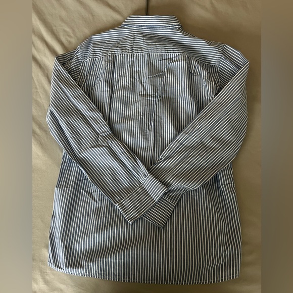 Sonoma Mens Button Down Medium Blue Checks Long Sleeve Dress Shirt - Picture 4 of 4